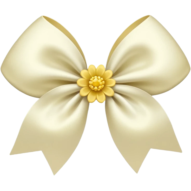 Cream bow + flower  emoji