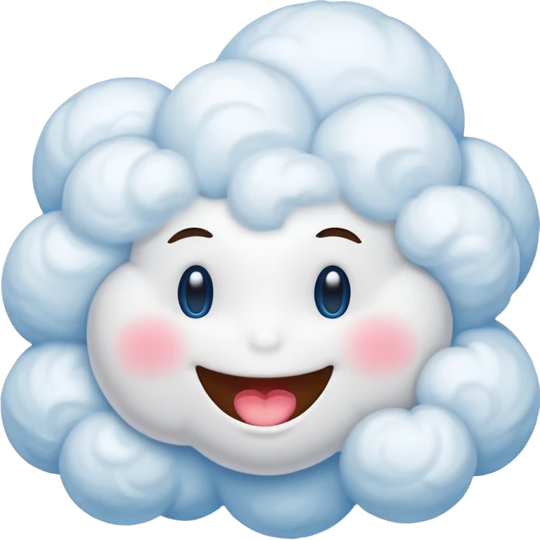 smiley cloud with rosy cheeks in a blue sky emoji
