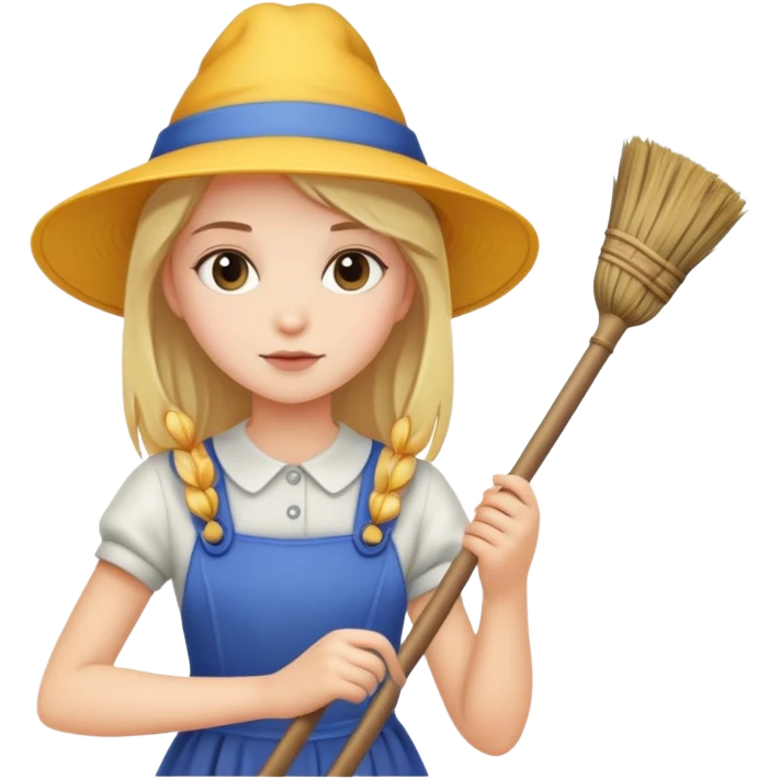 Девушка с метлой emoji