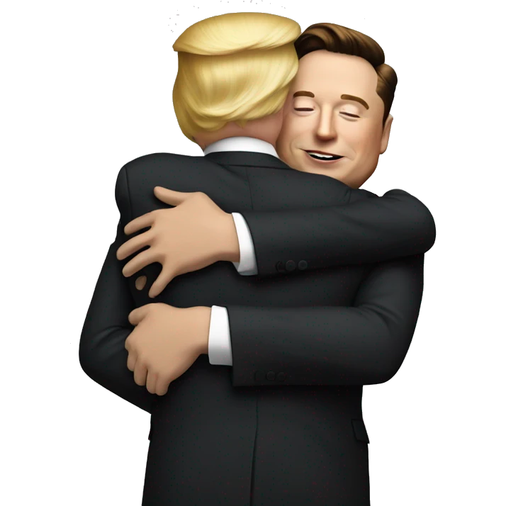 trump hugging elon musk emoji