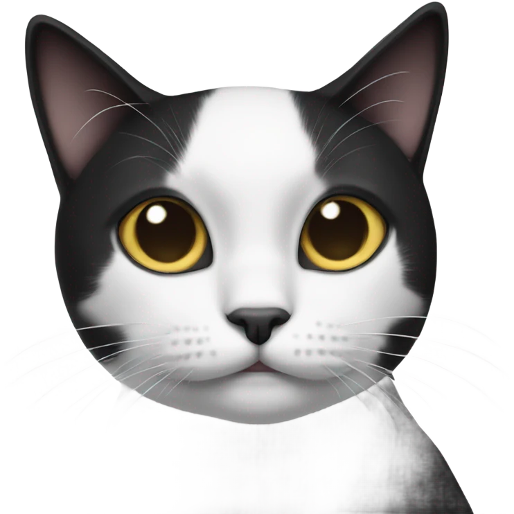 Black and white cat with only one eye emoji