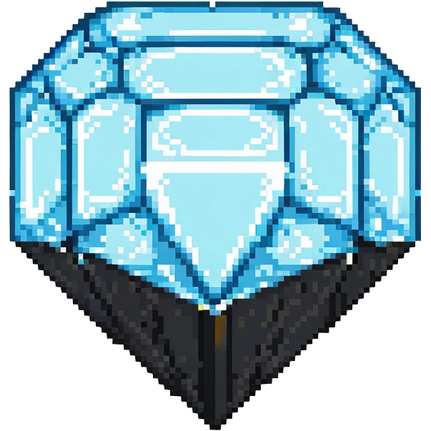 blocky pixelated Minecraft diamond emoji, less realistic emoji