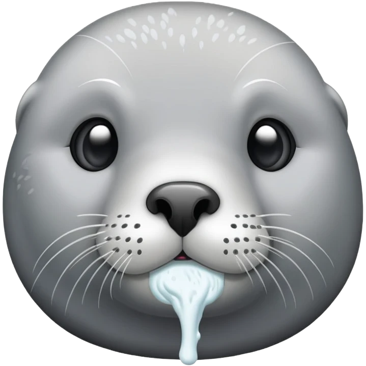 Grey seal is Sniffing powder emoji
