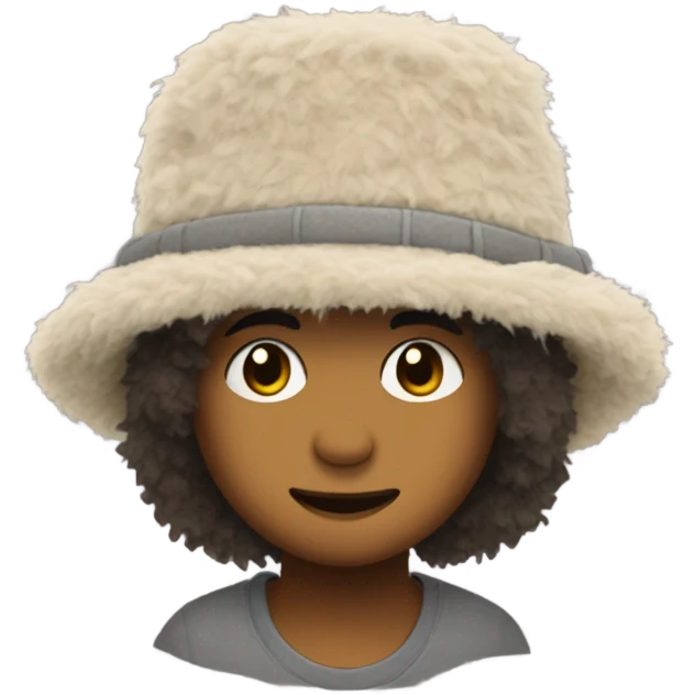 fuzzy shag bucket hat emoji
