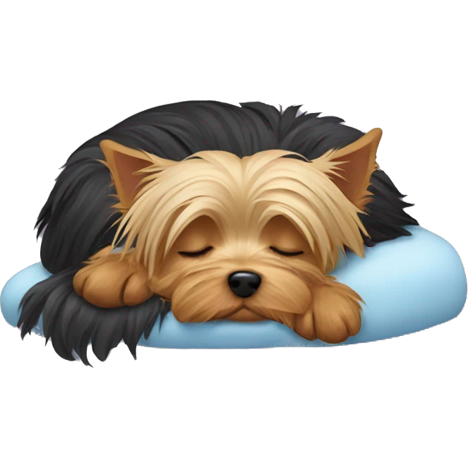 A yorkshire terrier dog is sleeping emoji