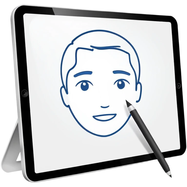 draw tablet or monitor, sketching vector illustrations emoji