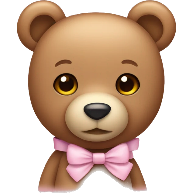 Teddy bear with light pink bow  emoji