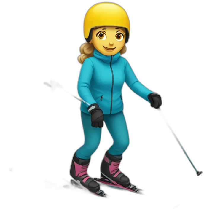Woman short skier emoji