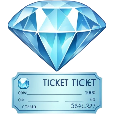 A diamond ticket like the golden ticket emoji