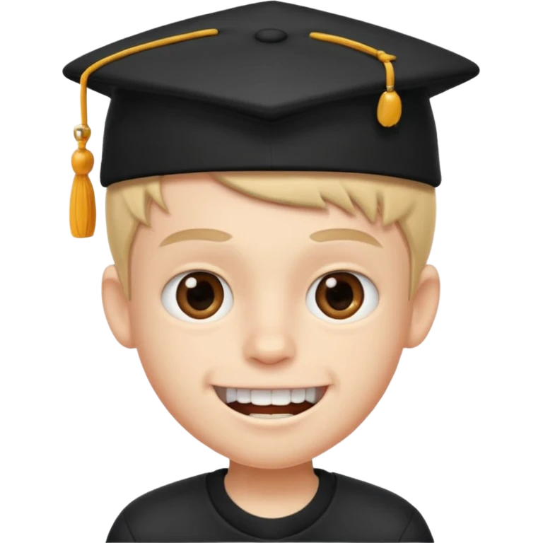 cartoon schoolboy with a black cap and prominent front teeth emoji