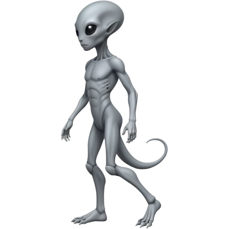 fullbody humanoid gray alien direct sideview emoji