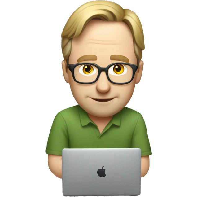 linus torvalds working on a macbook on vacation emoji