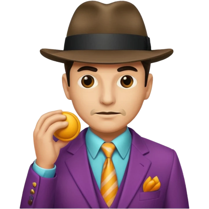 Retro Mobster with colored suits and hats emoji