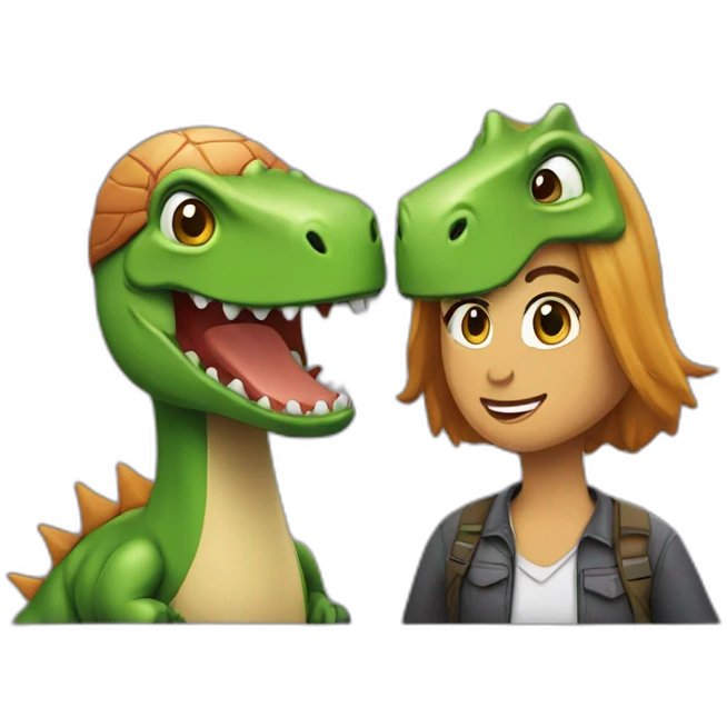 Couple musulman sur le dos d’un dinosaure emoji