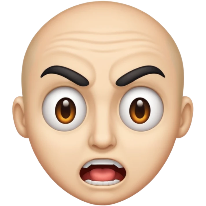 this emoji “😦” with mad eyebrows emoji