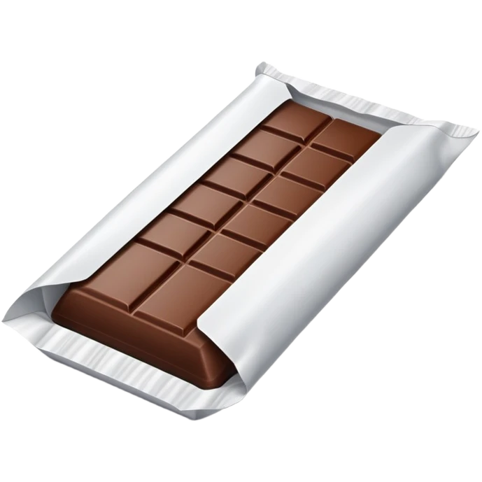 Brown chocolate bar in a white wrapper emoji