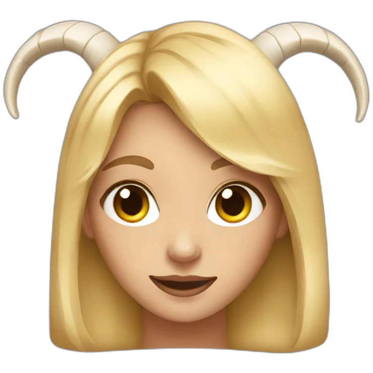 blonde girl with goat horns emoji