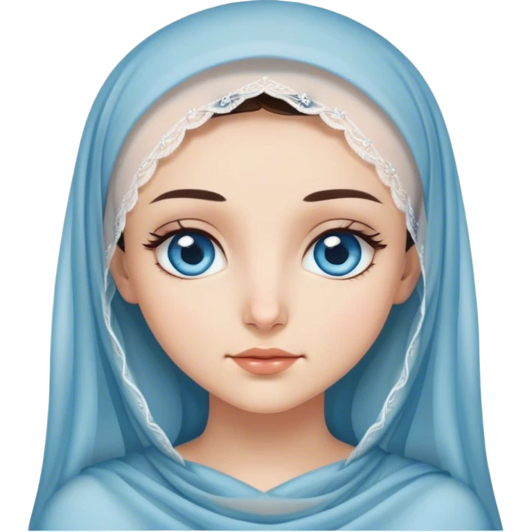 Turkish beautiful finish Konya girl blue eyes long eyelashes with veil  emoji