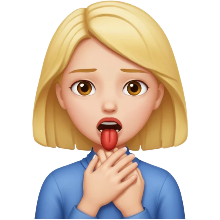 Girl choking herself  emoji