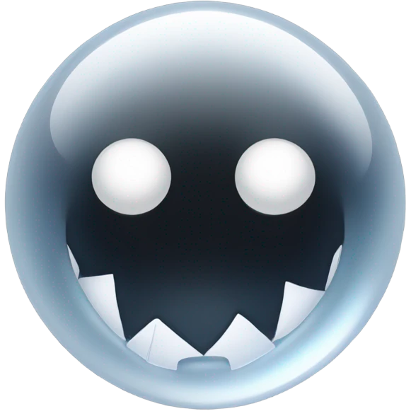 Bubble with black eyes and sharp teeth emoji