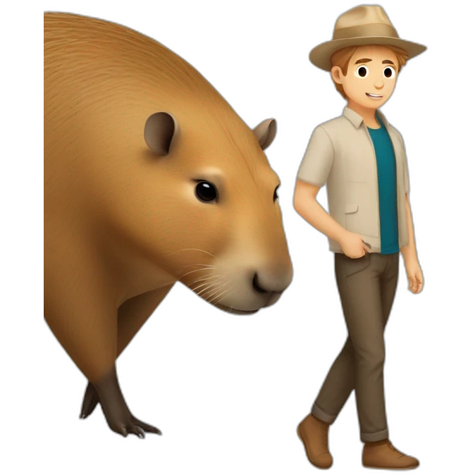 Capybara mélanger avec un humain de type masculin emoji