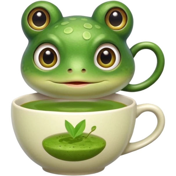 Frog drinking matcha emoji