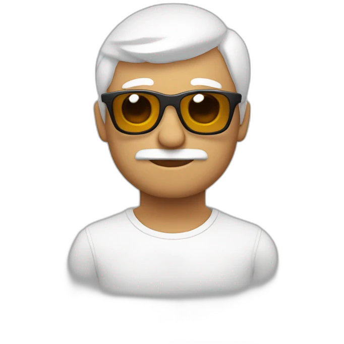 Chico pelirrojo con gafas piel blanca pelo muy corto emoji