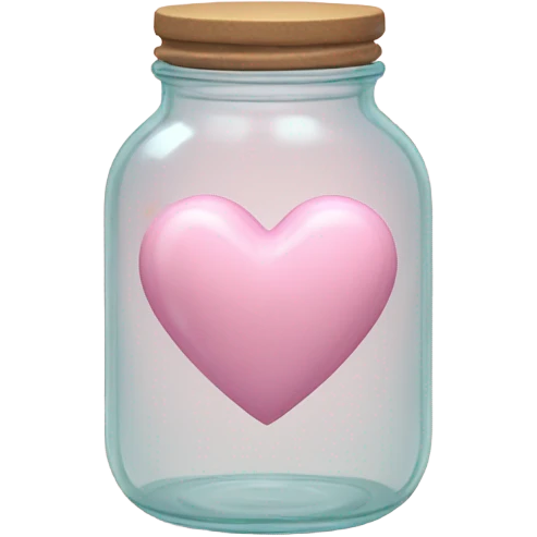 pastel pink heart inside a glass jar emoji