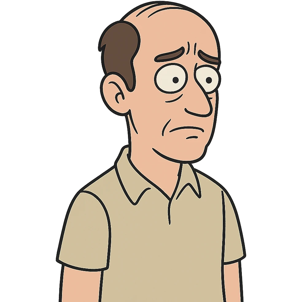 a man with thinning hair, cartoon style emoji
