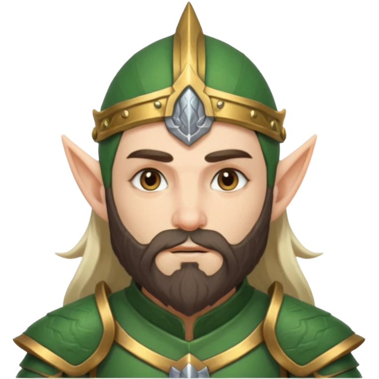 Bearded warrior elf in armor emoji