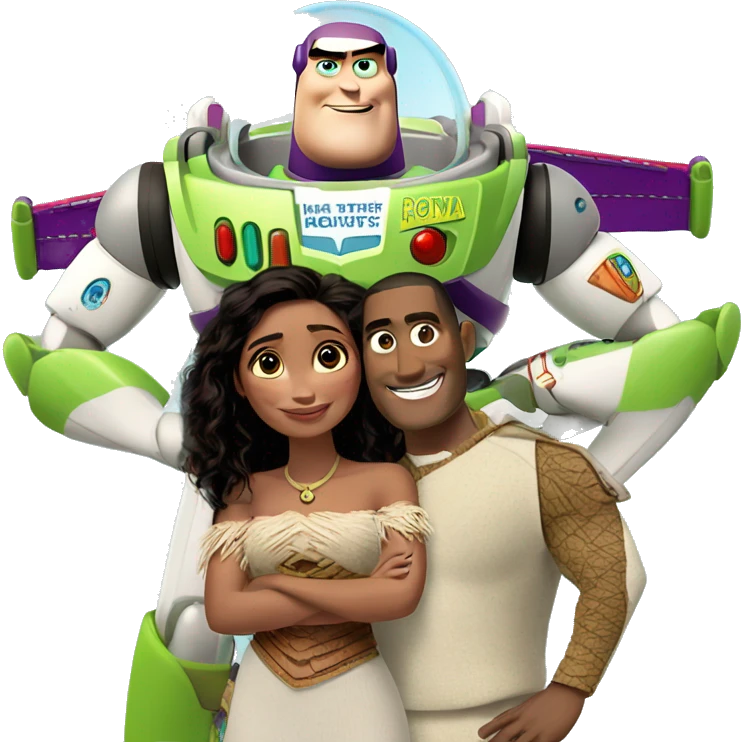 Buzz Lightyear with Moana  emoji