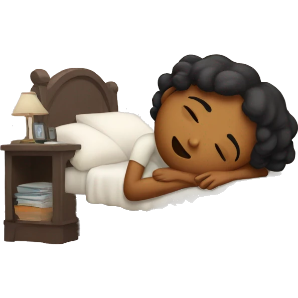 Tired Girl in her bed emoji
