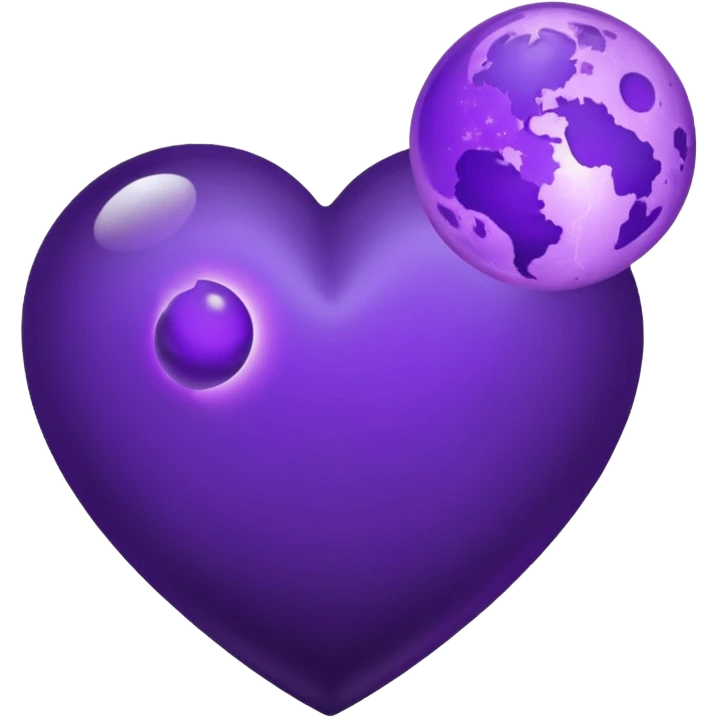 dark purple heart with a purple Moon emoji