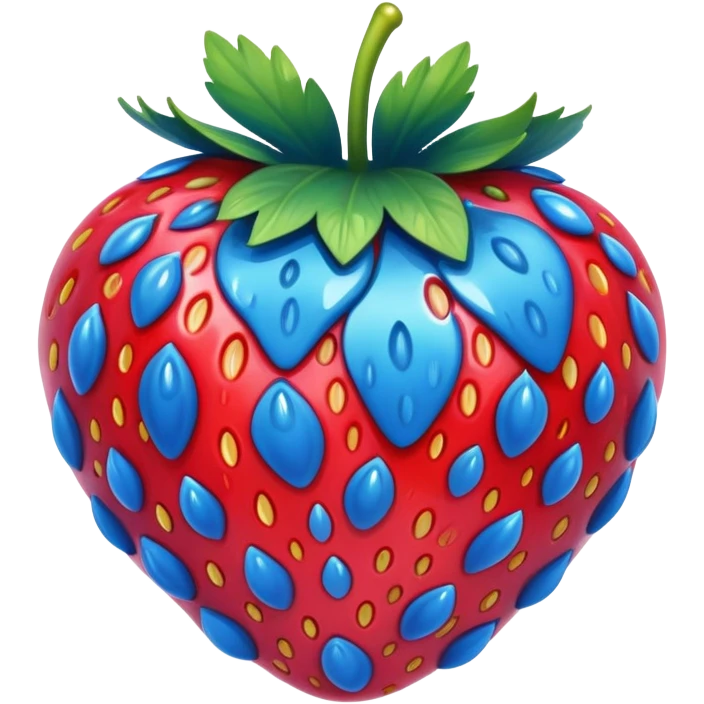 Blue strawberry  emoji