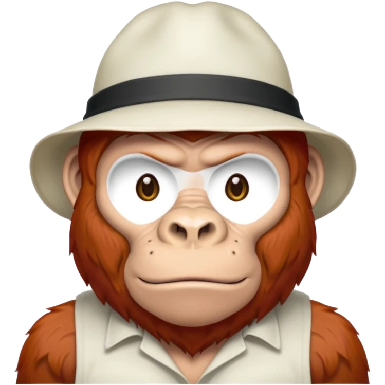 red haired gorilla with white hat emoji