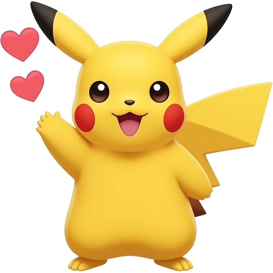 Pikachu qui fait 😘 emoji