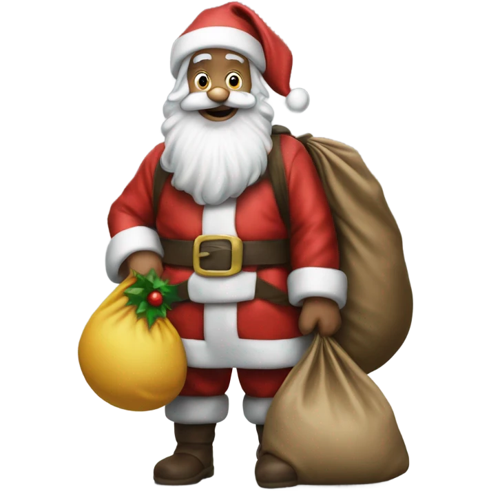 Hyper Realistic Santa holding his sack  emoji