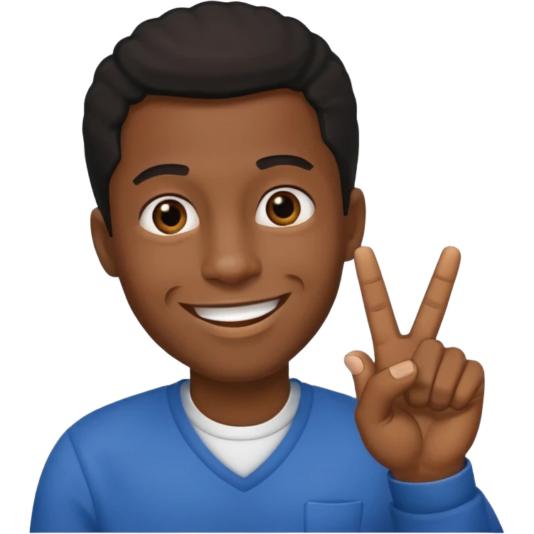 Black man doing the finger emoji