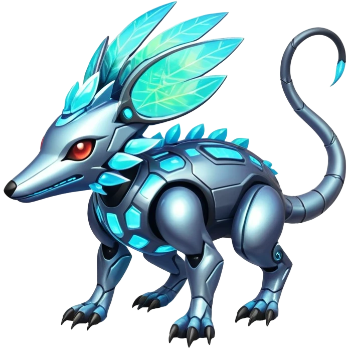  Shiny exotic tropical iridescent cyber-Protogen-Fakémon-Pokémon-Vernid-creature emoji