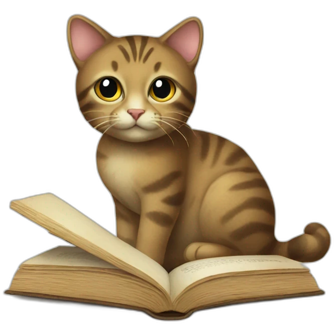 Cat and book emoji