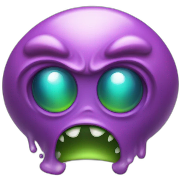 Angry half liquid alien with 2 antennas emoji