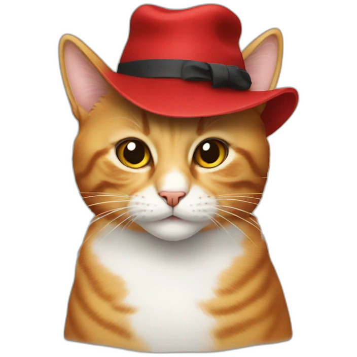 a cat with red hat emoji