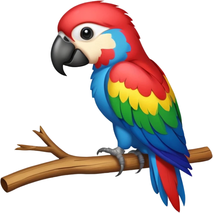 colorful parrot perched on a branch emoji