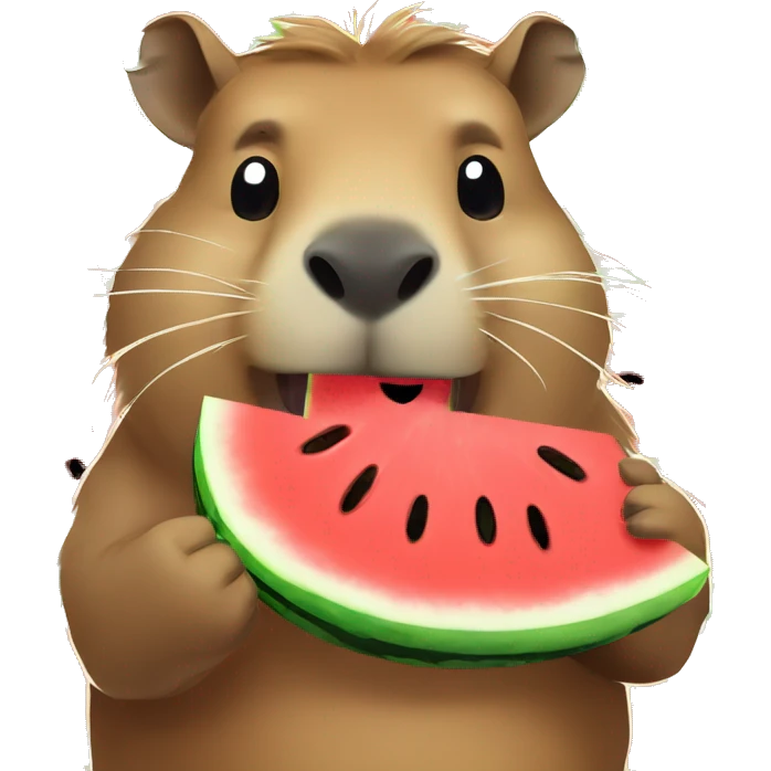 Capybara eating watermelon emoji