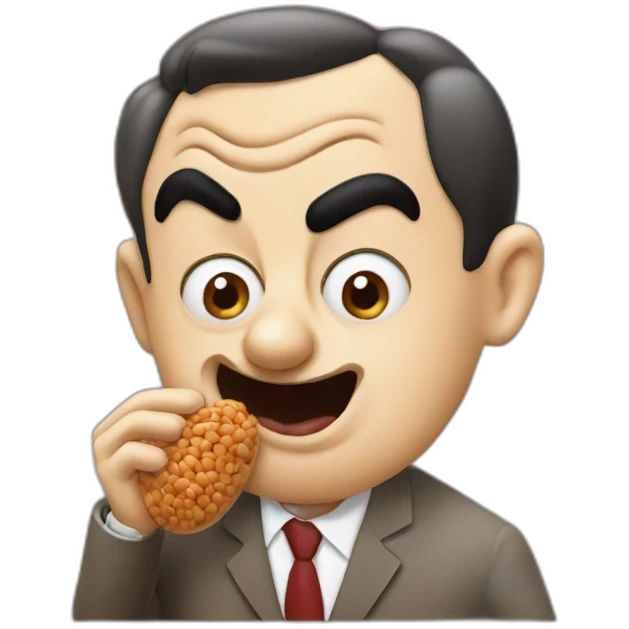 Mr bean eating a bean emoji