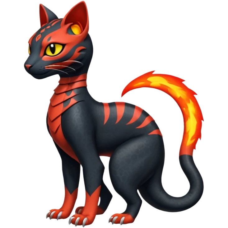 Salandit-Litten-Bastet-Fakémon-hybrid-creature (full body)  emoji