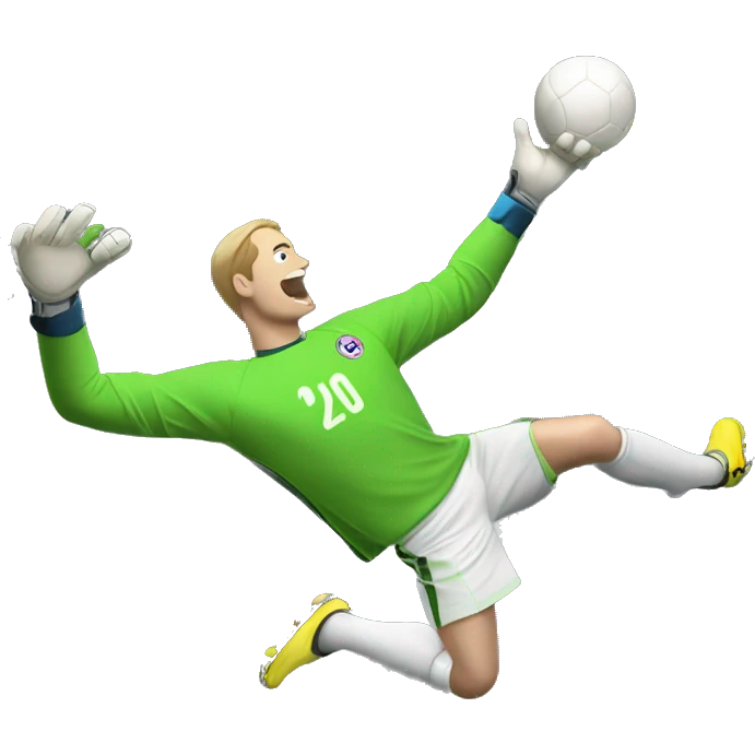 Goalkeeper heading the ball flying emoji
