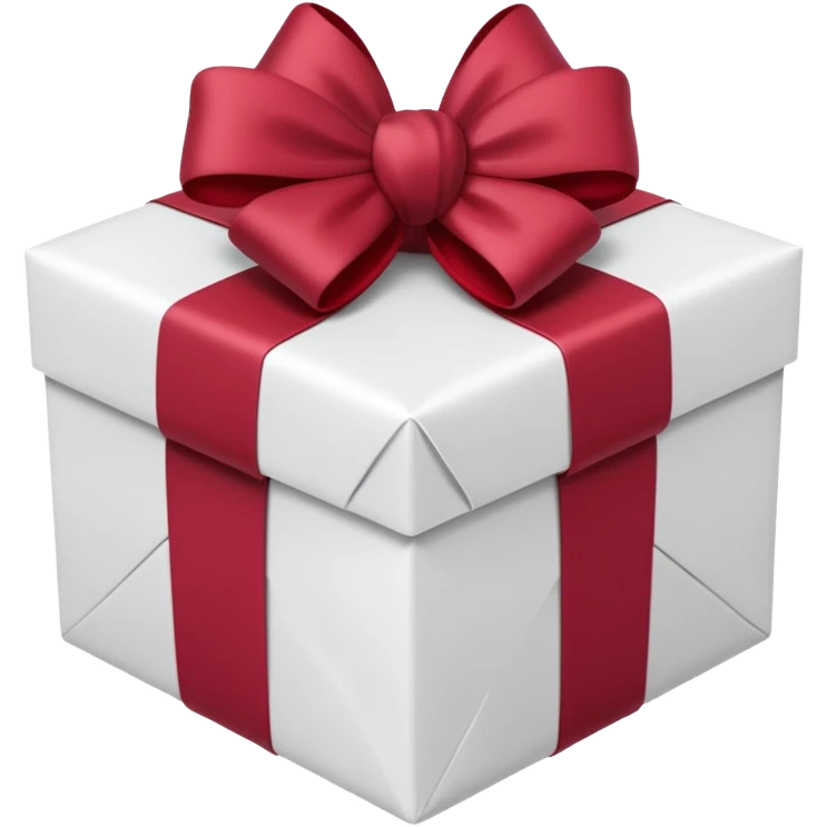 christmas gift with white color and cranberry bow emoji