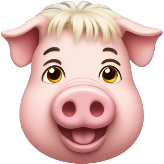 Pig with hair emoji