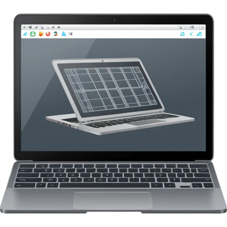 create an emoji of a laptop that has the program autocad architectural drawings on the laptops screen emoji